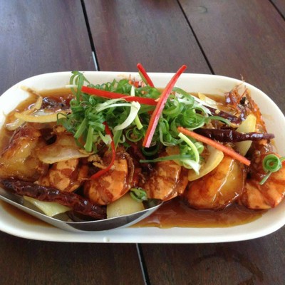 กุ้งผัดมะขามเปียก