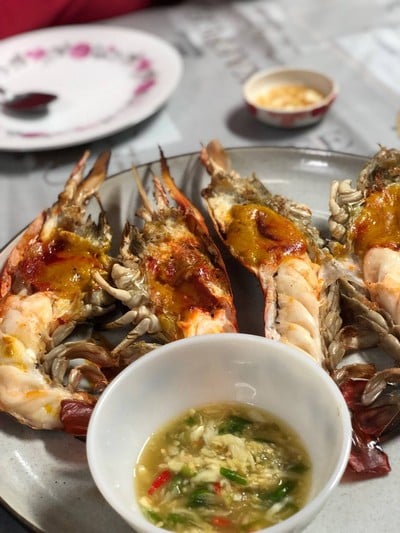 กุ้งแม่น้ำเผา น้ำจิ้มซีฟู๊ด