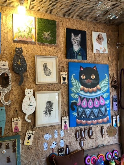 กรอบรูปวาดเอง นาฬิกาแมว 