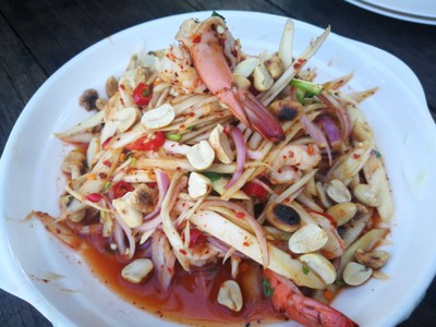 ยำมะม่วงกุ้งสดนรกแตก