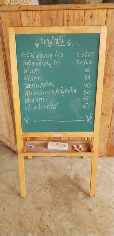 ป้ายราคาหรือสมุดเมนู