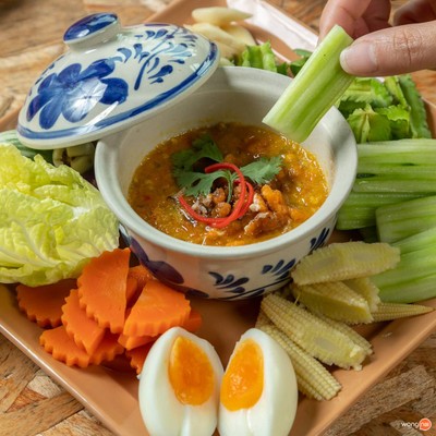 เมนูของร้าน กุ้งอบฟาง จินดา คาบาน่า