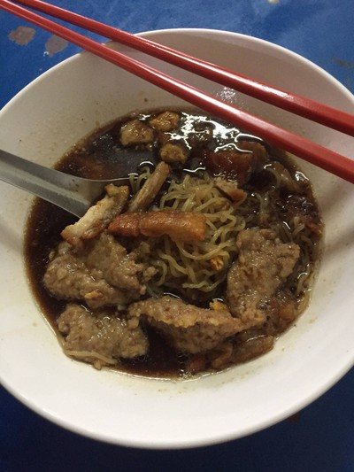 บะหมี่หมูกรอบ + หมูสับ ไม่ใส่ผัก