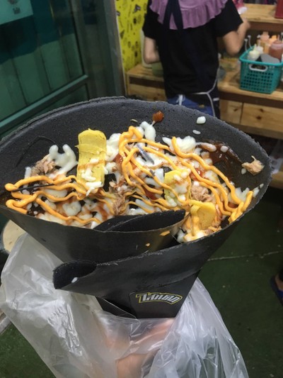 เครป ทูน่า+ชีส+เบคอนไก่