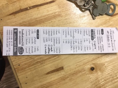 ป้ายราคาหรือสมุดเมนู