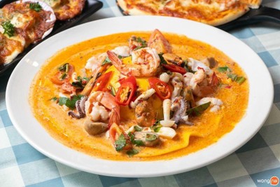 เมนูของร้าน ตำปูปลาร้า แซ้บไฟลุก นัวจัดจ้านปลาร้าทำเอง นครอินทร์