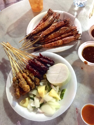 Chicken Beef and Shrimp Satay