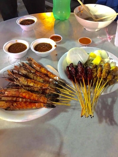 Chicken Beef and Shrimp Satay