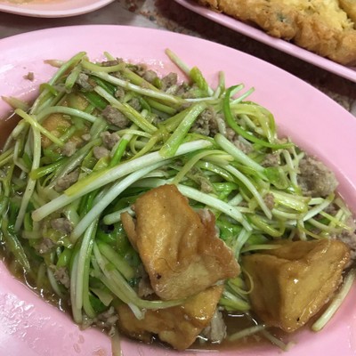 กุ้ยช่ายขาวผัดใส่เต้าหู้