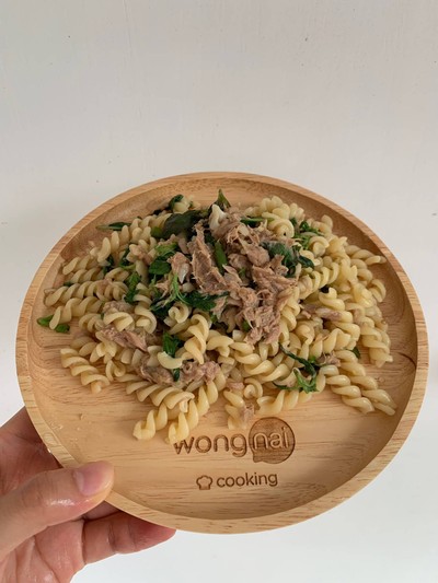 วิธีทำ พาสต้าเอลิเกทูน่าผัดกะเพรา