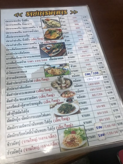 ป้ายราคาหรือสมุดเมนู