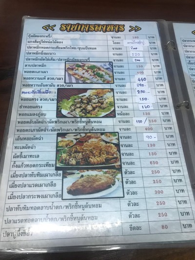 ป้ายราคาหรือสมุดเมนู