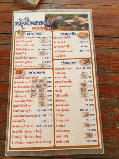 ป้ายราคาหรือสมุดเมนู