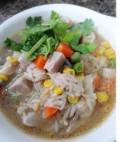 ข้าวต้มสายรุ้ง (สูตรเจ)