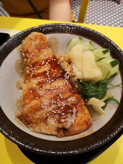 Teriyaki Salmon with Rice + Soup ข้าวหน้าปลาแซลมอนเทอริยากิ + ซุป