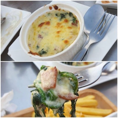 ผักโขมอบชีส