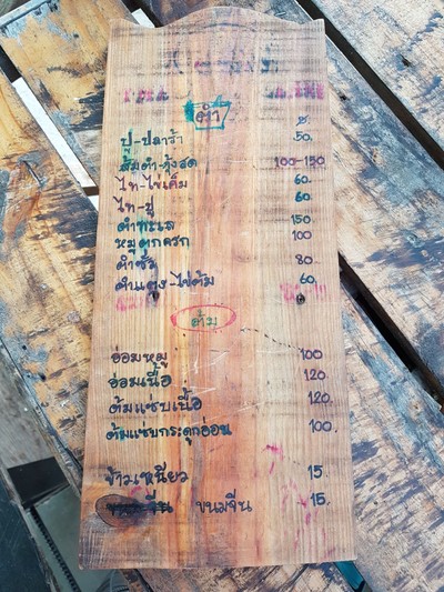 ป้ายราคาหรือสมุดเมนู
