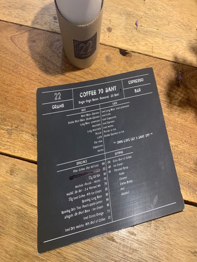 ป้ายราคาหรือสมุดเมนู