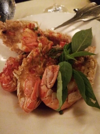 กุ้งแม่น้ำผัดพริกแดง