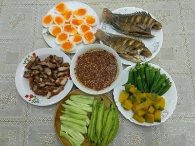 น้ำพริกปลาร้าปลาทู+ไข่ต้ม