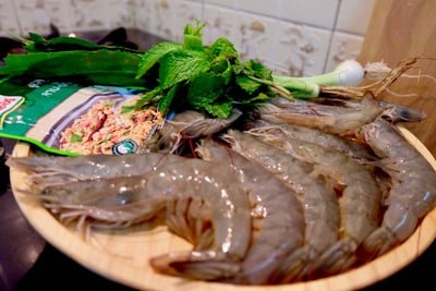 วิธีทำ ลาบกุ้งสด