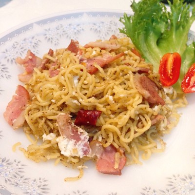 วิธีทำ หมี่เกาหลีผัดเบคอน วิธีทำ หมี่เกาหลีผัดเบคอน