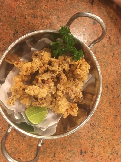 หนวดปลาหมึกทอด