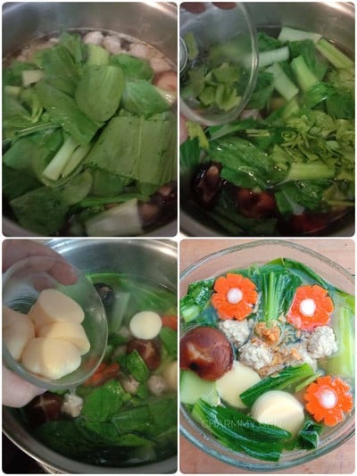 วิธีทำ แกงจืดกวางตุ้งหมูสับ วิธีทำ แกงจืดกวางตุ้งหมูสับ