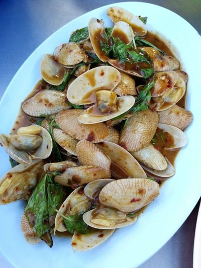 หอยลายผัดพริกเผา