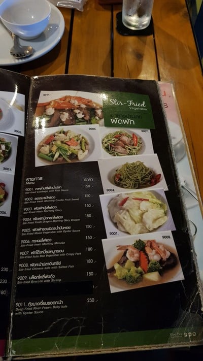 ป้ายราคาหรือสมุดเมนู