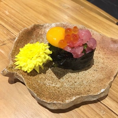 Negi Akami Quail Egg Gunkan