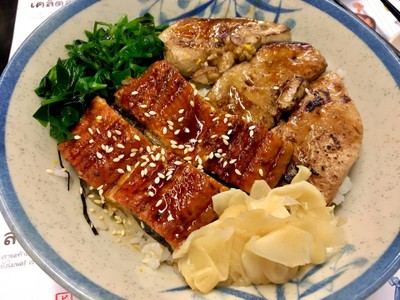 ข้าวหน้าตับห่านกับปลาไหล