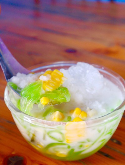 ลอดช่องสิงคโปร์ ฟักทองเชื่อม ข้าวโพด