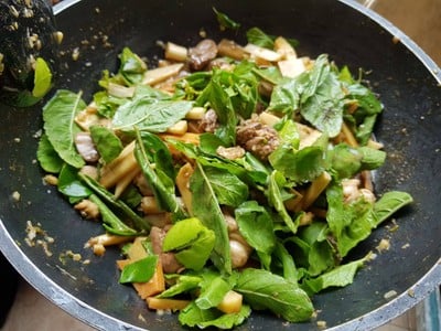 วิธีทำ กระเพราไก่ยอดมะพร้าวอ่อน วิธีทำ กระเพราไก่ยอดมะพร้าวอ่อน