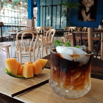 Iced melano coconut coffee