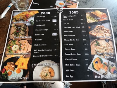 ป้ายราคาหรือสมุดเมนู