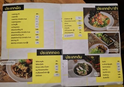 ป้ายราคาหรือสมุดเมนู