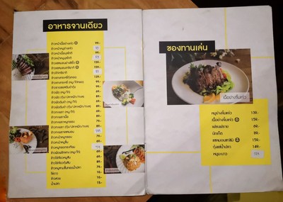 ป้ายราคาหรือสมุดเมนู