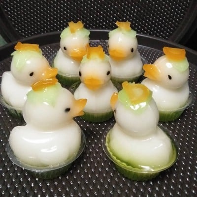 วุ้นกะทิมะพร้าวอ่อน+ใบเตย รูปเป็ดน้อย