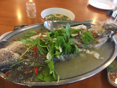 ปลากะพงนึ่งมะนาว