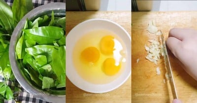 วิธีทำ ใบเหลียงผัดไข่