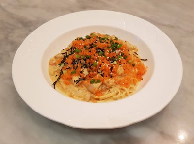 Spaghetti Creamy Shrimp & Ebiko