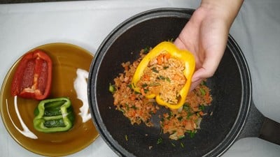 วิธีทำ พริกหวานอบชีส