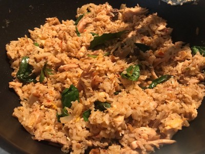 วิธีทำ ข้าวผัดไก่ย่างแจ่วปลาร้า (แจ่วลาว)