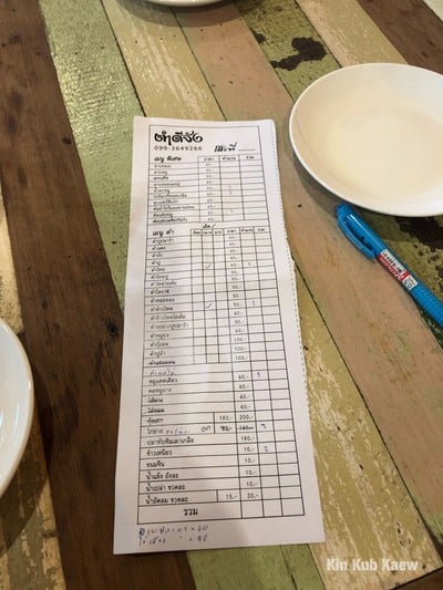 ป้ายราคาหรือสมุดเมนู