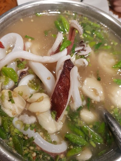 หมึกไข่นึ่งมะนาว