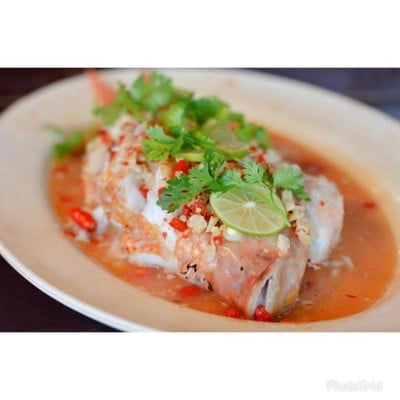 ปลาทับทิมนึ่งมะนาว