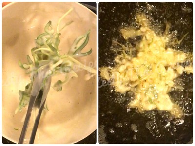 วิธีทำ ยำต้นอ่อนผักบุ้งกรอบ