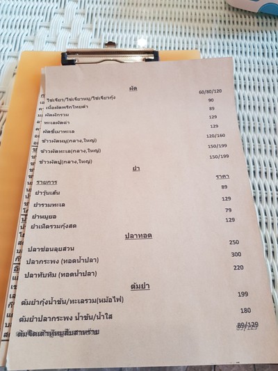 ป้ายราคาหรือสมุดเมนู