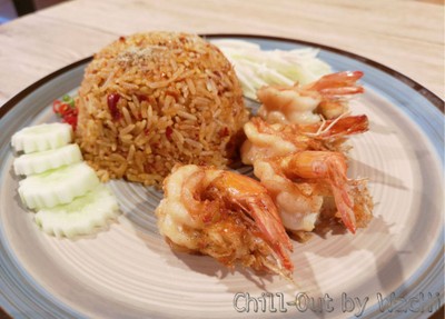 ข้าวน้ำพริกเผา (กุ้ง)